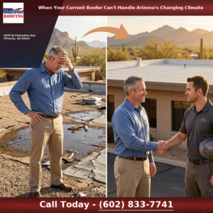 Commercial property owner reviewing a flat roof replacement proposal