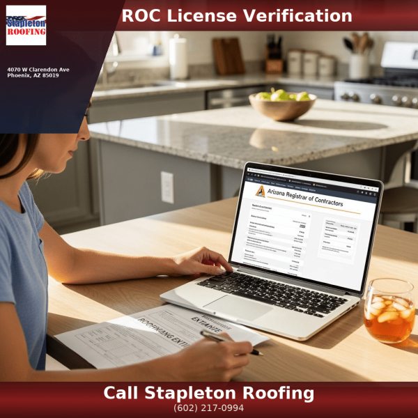Phoenix homeowner verifying contractor ROC license on roc.az.gov