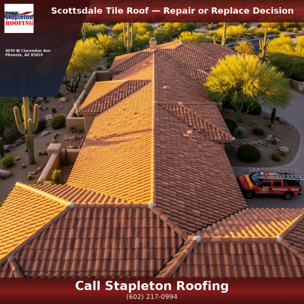 Clay tile roof on a home showing the repair vs replacement decision