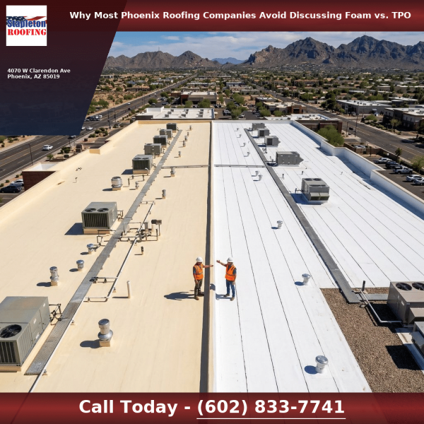 Side-by-side comparison of spray foam roofing & TPO membrane roofing